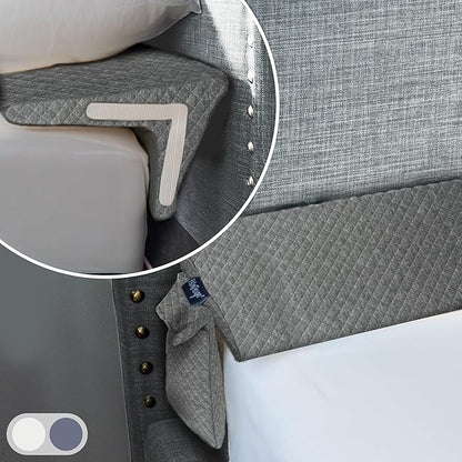 Bed Wedge Pillow for Headboard Gap Up to 7", Triangle Pillow Wedge for Headboard Gap, Bed Gap Filler, Mattress Gap Filler, Corner Pillow, Grey Cal-King 72"