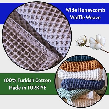 Premium Waffle Blanket California King Size Sage Green - 100% Turkish Cotton, Light and Airy Waffle Weave All-Season Quilt - Luxury Decorative Bedspread (Sage Green, 95" x 126" Inch)