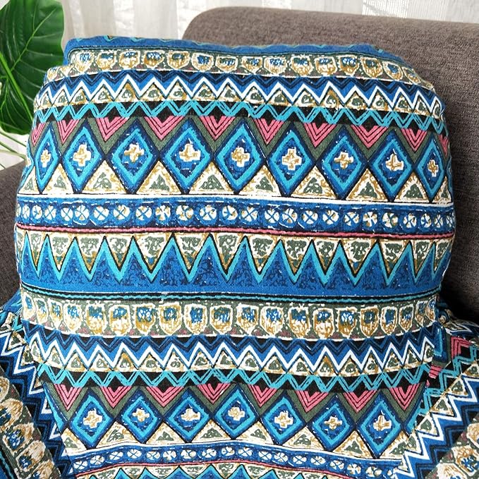 Bohemian Printed Reading Pillow with Support Arms Soft Bed Rest Pillows Back Support Cushion for Kids Reading Watching TV Sitting Up in Bed (20"×15"×8",Red)
