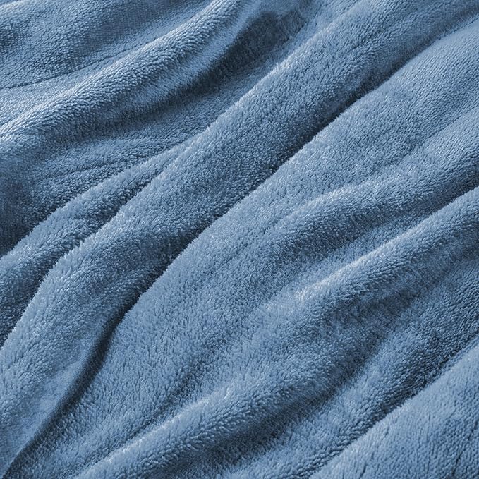 Electric Heated Blanket Twin Size 62”x84”,Soft Warmth Cozy with 5 Heating Settings 10 Hours Auto-Off, One Touch Operation, Machine Washable, Blue Grey
