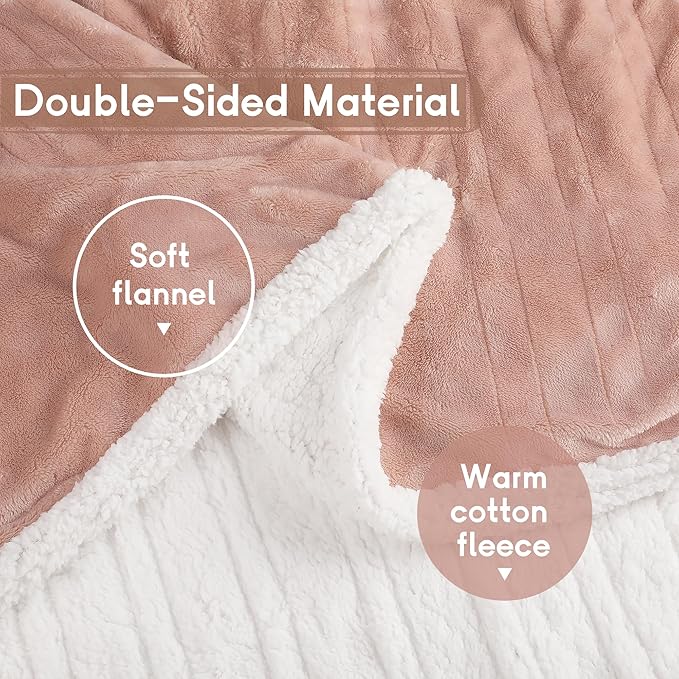 Heated Blanket Electric Throw 50''x60'', 3 Hour Auto Shut-Off 6 Heating Levels Small Warm Soft Flannel Electric Blanket Machine Washable - Cozy Pink