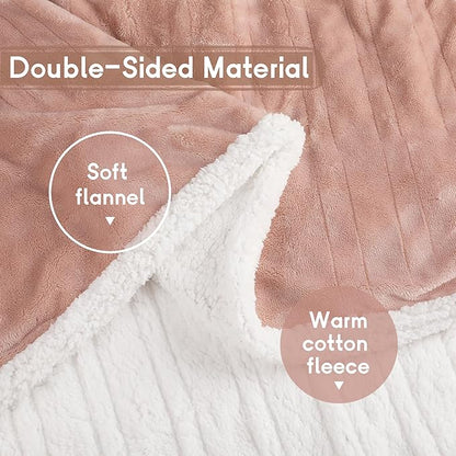 Heated Blanket Electric Throw 50''x60'', 3 Hour Auto Shut-Off 6 Heating Levels Small Warm Soft Flannel Electric Blanket Machine Washable - Cozy Pink