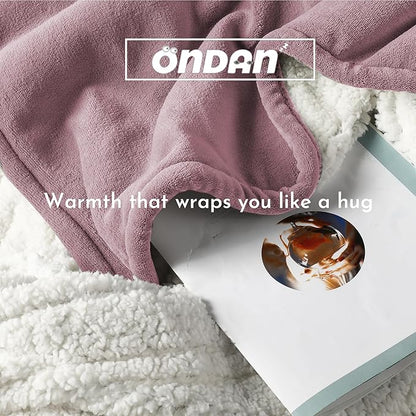 Electric Heated Blanket 90"x100" King Size Flannel Heated Blanket, Cozy & Warm for All Night, 4 Heat Settings & 10 Hours Auto Off, Machine Washable-Berry