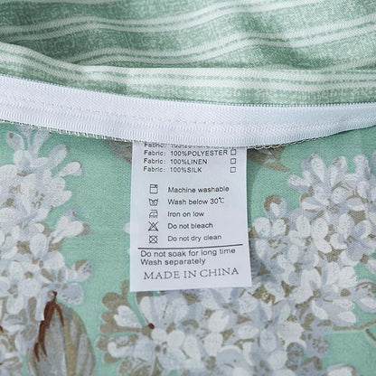 FADFAY Duvet Cover Set Twin Green Toile Floral Bedding Shabby Peony Flower Quilt Cover Set Vintage Farmhouse Bedding 100% Cotton Soft Comforter Cover Set with Hidden Zipper Closure 3Pcs, Twin Size