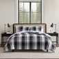 Eddie Bauer - King Comforter Set, Super Soft Reversible Bedding with Matching Shams, Plaid Home Decor, Oeko-Tex Certified (Saddle Mountain Plaid Black, King)
