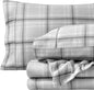 Bare Home Flannel Sheet Set Prints, 100% Cotton, Velvety Soft Heavyweight - Double Brushed Flannel for Extra Softness & Comfort - Deep Pocket - Bed Sheets (King, Tartan Plaid)