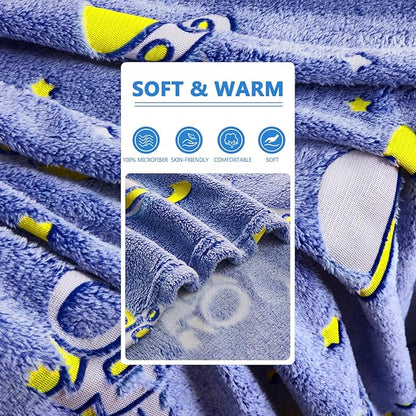 Astronauts Gifts Toys for Boys Kids, Glow in The Dark Astronauts Blanket,Birthday Presents Decor for Kids Age 3-14 Year Old Son Teen Child Toddler Luminous Christmas Bedroom Blanket 50"x60"