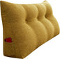 Wedge Headboard Pillow Dorm Room Reading Pillow Back Support for Sitting Up in Bed Bolster Lumbar Cushion Body Positioning Bedrest Cotton Linen 39in Yellow Twin