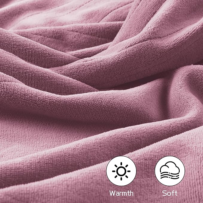 Electric Heated Blanket 72"x84" Full Size, Soft Coral Fleece with 4 Heating Levels and 10 Hours Auto-Off, Machine Washable, Cozy Plush Fabric for Home, Purple