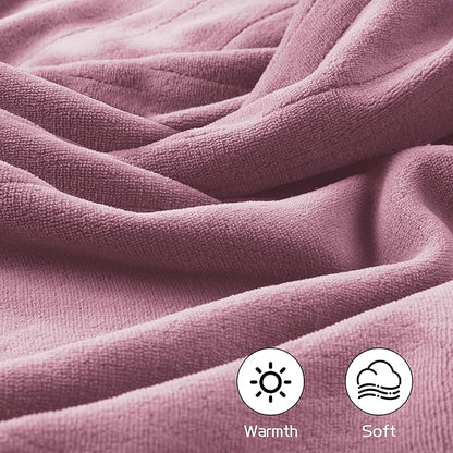 Electric Heated Blanket 62"x84" Twin Size, Soft Coral Fleece with 4 Heating Levels and 10 Hours Auto-Off, Machine Washable, Cozy Plush Fabric for Home, Purple