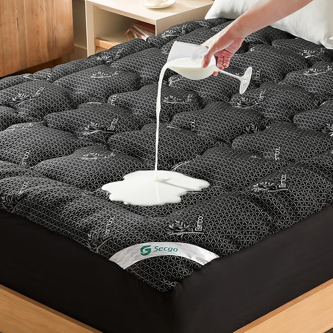 Premium 100% Waterproof Full Mattress Topper, Breathable Mattress Pad, Rayon from Bambo Bed Protector, Deep Pocket Sheet Cover 8"-21"