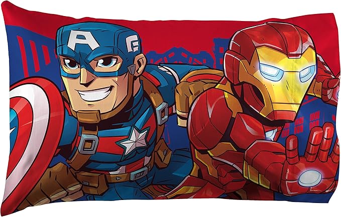 Jay Franco Marvel Super Hero Adventures Avengers Heroes Amigos 4 Piece Toddler Bed Set – Super Soft Microfiber Bed Set – Bedding Features Captain America, Hulk, Iron Man, & Spiderman