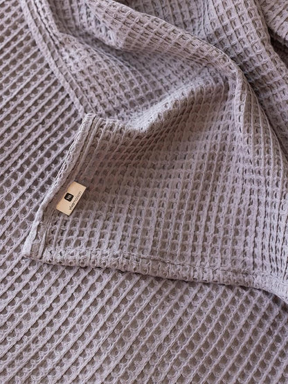 Premium Waffle Blanket California King Size Grey - 100% Turkish Cotton, Light and Airy Waffle Weave All-Season Quilt - Luxury Decorative Bedspread (Gray, 95" x 126" Inch)