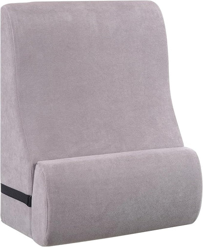 Reading Pillow for Bed Adult, Memory Foam Wedge Pillow Headboard with Adjustable Lumbar Support Backrest Cushion for Sitting in Bed/Resting/Bedrest, Couch or Floor, Gray