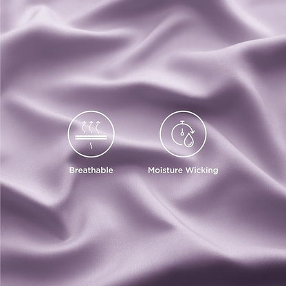 Bedsure Cooling Sheets Twin XL, Rayon Derived from Bamboo, Breathable & Soft Twin XL Sheet Sets, Deep Pocket Up to 16 Inches, Hotel Luxury Silky Dorm Bedding for Hot Sleepers, Lilac