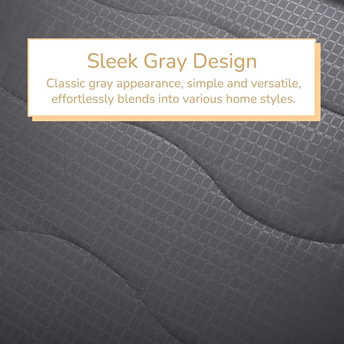 Electric Mattress Pad Twin Size 39"x75", Premium Brushed Fabric, 4 Heat Settings & 10 Hours Auto Off, Elastic Deep Pocket, Machine Washable, Gray