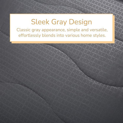 Electric Mattress Pad Queen Size 60"x80", Premium Brushed Fabric, 4 Heat Settings & 10 Hours Auto Off, Elastic Deep Pocket, Machine Washable, Gray