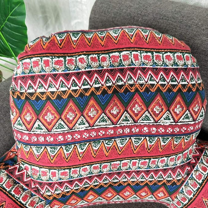 Bohemian Printed Reading Pillow with Support Arms Soft Bed Rest Pillows Back Support Cushion for Kids Reading Watching TV Sitting Up in Bed (20"×15"×8",Red)