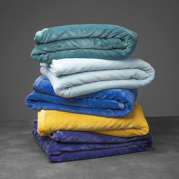 Mellowdy Extra Thick Hearty Plush Flannel Blanket (Violet Purple, 108x90) - 500GSM King Size Warm Blanket for Winter, Fall | Soft, Fluffy, Cuddly, Perfect for Bed, Oversized Throw for Couch, Sofa