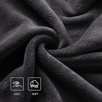 Electric Heated Blanket 50"x60" Throw Size, Soft Coral Fleece with 4 Heating Levels and 3 Hours Auto-Off, Machine Washable, Cozy Plush Fabric for Home, Dark Gray