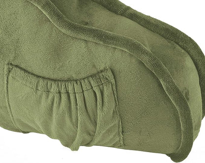 Home Soft Things Super Soft Bedrest Reading Pillow, Lounger Backrest Pillow for Sitting in Bed with Arms Pockets, 20" x 18" x 17", Sage