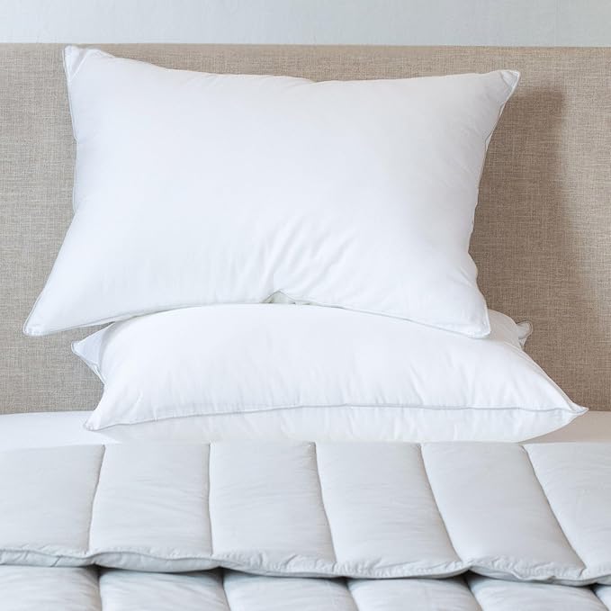 Bokser Home 2 Pack Down Alternative Bed Pillow Queen (U.S. Standard), Medium