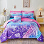 RYNGHIPY Mermaid Comforter Set 6Pcs, Kids Gilrs Bed in a Bag Full Size, Mermaid Tail Print Teens Girls Bedding Set, Rainbow Bedding Collections