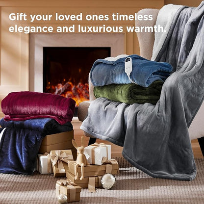 Bedsure Electric Blanket Full Size - Soft Flannel Heated Blanket Full, GentleSoft Fast Heating with 10 Time Settings & 6 Heat Settings, Warm Gift for Grandma (72x84 inches, Sage Green)