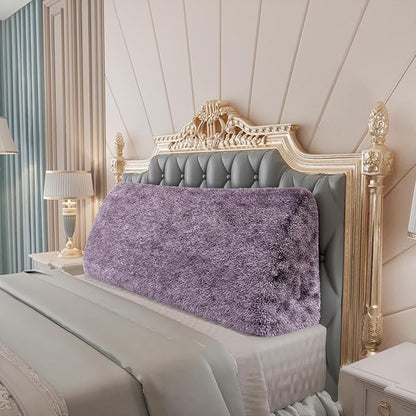 18LB Thickened Wedge Pillow Headboard Body Positioner Bed Wedge Pillow Backrest Triangular Headboard Pillow for Sleeping with Side Pocket Velvet Positioning Support Rabbit Purple King