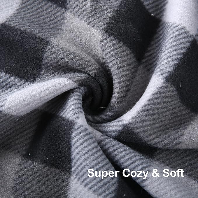 Electric Heated Blanket Full 72"x84", Soft Fleece with 10 Hours Auto-Off & 4 Heating Levels, Ultra-Soft, Warm Cozy, Machine Washable, Plaid Pattern, Dark Gray
