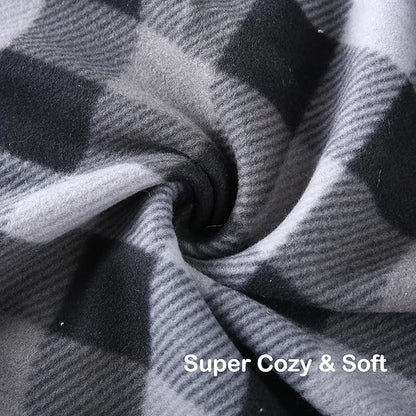 Electric Heated Blanket Full 72"x84", Soft Fleece with 10 Hours Auto-Off & 4 Heating Levels, Ultra-Soft, Warm Cozy, Machine Washable, Plaid Pattern, Dark Gray