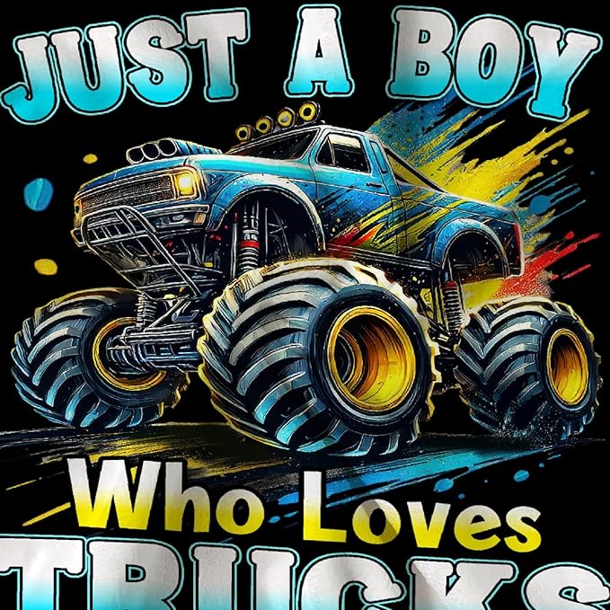 Truck Throw Blanket, Just A Boy Who Loves Trucks Flannel Blankets, Soft Cozy Lightweight Throws Gifts for Truck Lovers & Boys 120x90 Inch for Family
