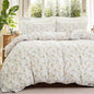 Green Floral Duvet Cover Queen Size 100% Cotton Botanical Coquette Bedding Sets with Zipper Closure 3 Pieces Soft & Breathable Reversible Comforter Cover
