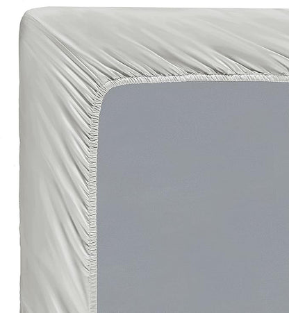 100 Supima Cotton Sheets 600 Thread Count,Bed Sheet Set Queen Sheets 4 Pieces,Soft & Silky Sateen Weave, Fits Mattress Up to 18'',Deep Pocket, Breathable & Fade Resistant(Silver Grey,Queen)