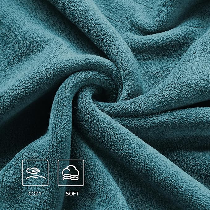 Electric Heated Blanket 90"x100" King Size, Soft Coral Fleece, Dual Controllers with 4 Heating Levels and 10 Hours Auto-Off, Machine Washable, Cozy Plush Fabric for Home, Teal