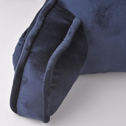 Home Soft Things Super Soft Bedrest Reading Pillow, Lounger Backrest Pillow for Sitting in Bed with Arms Pockets, 20" x 18" x 17", Navy
