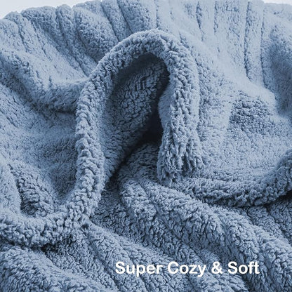 Electric Heated Blanket Full Size 72"×84" with 6 Heating Levels & 1-10Hs Auto Off, Heating Blanket Double Sided Plush Sherpa, Fast Heating, Machine Washable for Christmas Gift - Light Blue