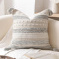 BlissBlush Gray Boho Decorative Throw Pillow Cover 18x18 Square Farmhouse Accent Cushion for Couch Sofa Livingroom Bedroom Pillowcase Modern Home Décor (Pack of 1)