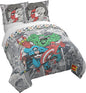 Jay Franco Kids Duvet Cover Set – 3 Piece Super Soft Bedding with Sham Pillowcase, Cover ONLY Comforter Not Included, Grey - Marvel Comics, Full