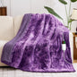 greenoak Heated Electric Blanket Throw, Faux Fur Sherpa Heating Blanket for Sofa Bed, Warm Winter Gifts for Women/Her, Heater Lap Blankets 5-Position Timer &10 Heating Levels 62''*84" Purple