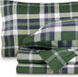Bare Home Cotton Flannel Sheet Set Prints, 100% Cotton, Velvety Soft Heavyweight - Double Brushed for Softness & Comfort - Deep Pocket - Bed Sheets (Full, Enchanted Plaid - Green)