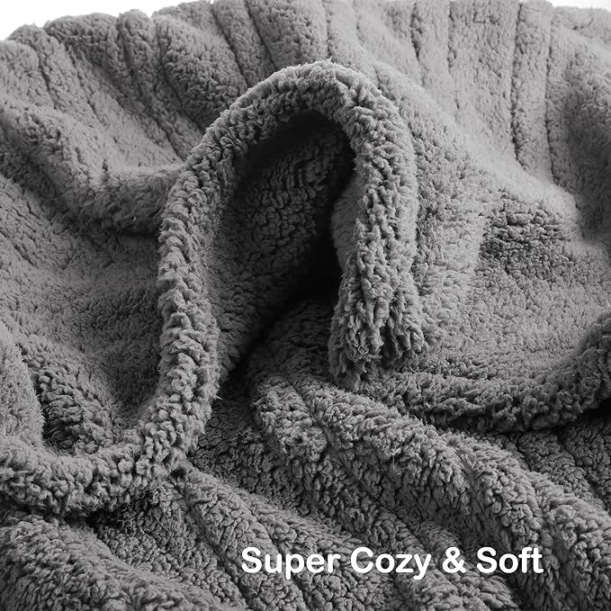 Electric Heated Blanket Full Size 72"×84" with 6 Heating Levels & 1-10Hs Auto Off, Heating Blanket Double Sided Plush Sherpa, Fast Heating, Machine Washable for Christmas Gift - Light Gray
