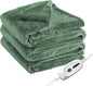 Electric Heated Blanket Queen Size 84"x90", Dual Control Fast Heating Cozy Heated Blanket for Bed, 10 Hours Auto Off & 4 Heating Levels, Warm Gift for Grandma-Sage Green