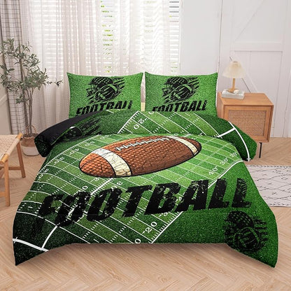 Peopleareok Football Comforter Set Full (79x90 Inch), Sports Theme Comforter, Boys Sport Bedding, 3 Pieces Soft Microfiber Football Bedding Set for Boys with 2 Pillowcases