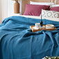 Premium Waffle Blanket Queen XL Size Blue - Luxury, Pure 100% Turkish Cotton, Light & Airy Waffle Weave All-Season Quilt - Decorative Bedspread (Indigo Blue, Queen XL 95" x 102" Inch)