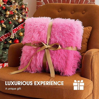Heated Electric Blanket Queen,Warm Winter Birthday Gifts for Women Her Grandma–Faux Fur with Soft Sherpa,10 Heat Settings,5 Time Settings with Fast Heating, 84x90, Rose Red