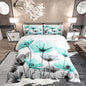 Erosebridal Teal Floral Toddler Bedding Set,Teal and Grey Flower Comforter Set for Kids Girls,Farmhouse Flowers Quilt,Boho Flowers Wildflower Bedroom Decor with 1 Pillowcase,Ultra Soft