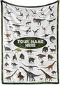 Personalized Dinosaur Blanket for Kids, Ships Next Day - Dino Throw Blanket for Boys and Girls, Toddler Bed, Room & Bedroom Decor - Educational Blankets for Children - USA Based (Fleece - 50x60)