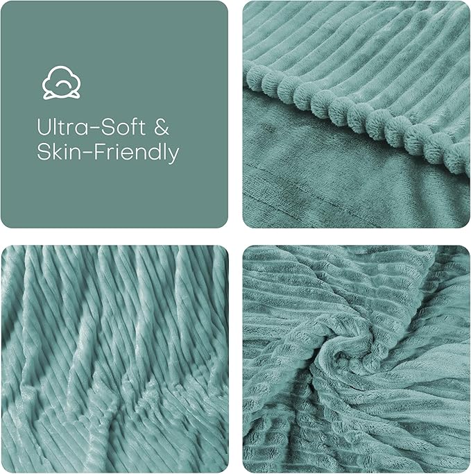 Electric Heated Blanket 84"x90" Queen Size with Cozy Flannel, 6 Heat Settings & 10 Hours Auto Off, Soft & Cozy Warming Throw for Home, Office, or Bed, Machine Washable, Bean Green