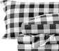 Bare Home Flannel Sheet Set Prints, 100% Cotton, Velvety Soft Heavyweight - Double Brushed Flannel for Extra Softness & Comfort - Deep Pocket - Bed Sheets (King, Buffalo Plaid - White/Black)